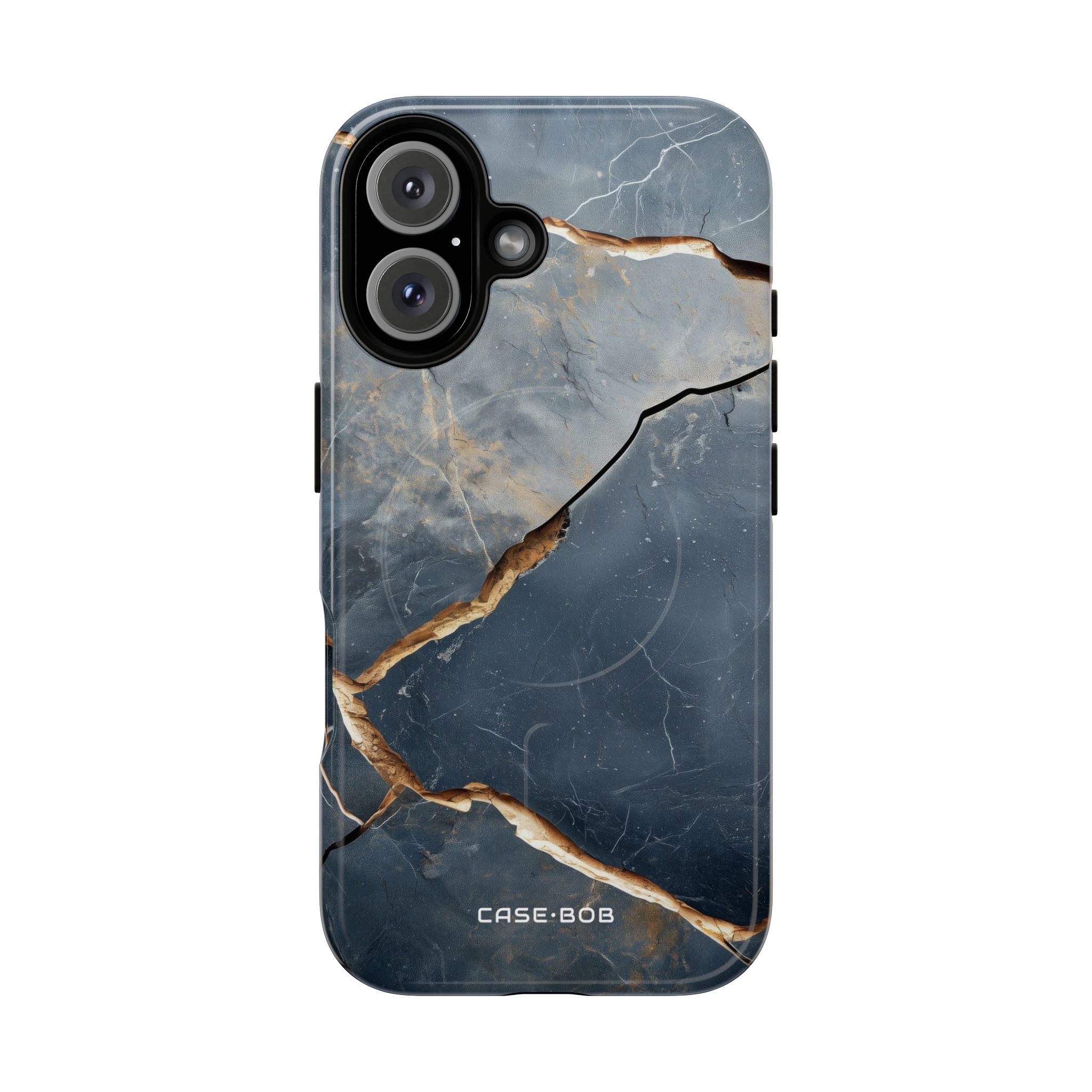 Jagged Vein Navy iPhone 16 Case - Tough+
