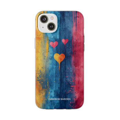 Hearts Watercolor Art - Flexi iPhone 14 Phone Case