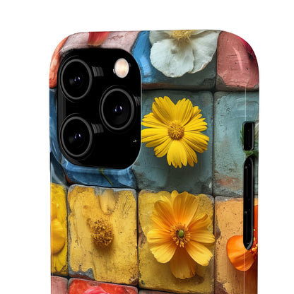 Vibrant Floral Tiles - Slim iPhone 14 Phone Case