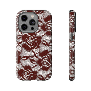 Red Lace Gothic Flower - Protective Phone Case