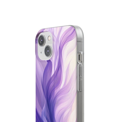 Purple Ribbon Waves iPhone 14 Case - Soft
