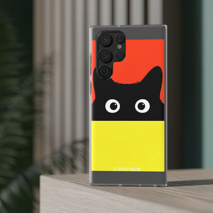 Peekaboo Cat Crimson Samsung S22 Ultra Case - Soft