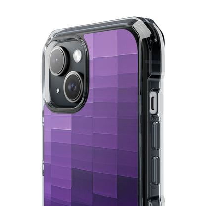 Purple Horizon Grid iPhone 15 - Impact Clear+