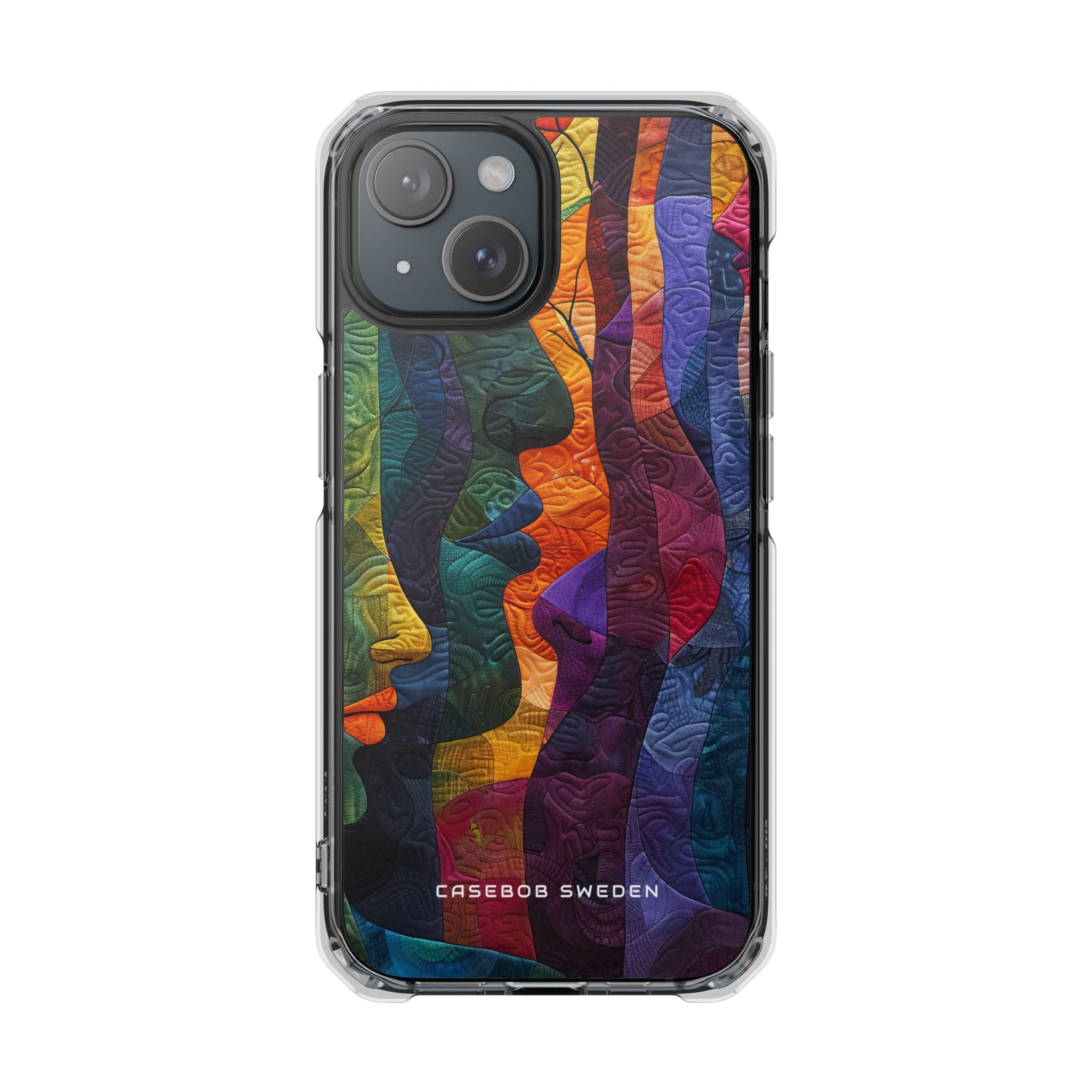 Harmonized Faces and Nature Fusion iPhone 15 - Clear Impact Phone Case