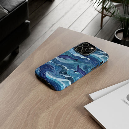 Dolphin Waves iPhone 14 Pro Max Case - Tough