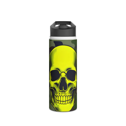 Neon Skull Camo - Stainless Steel Water Bottle