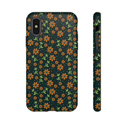 Green Flower Pattern - Protective Phone Case