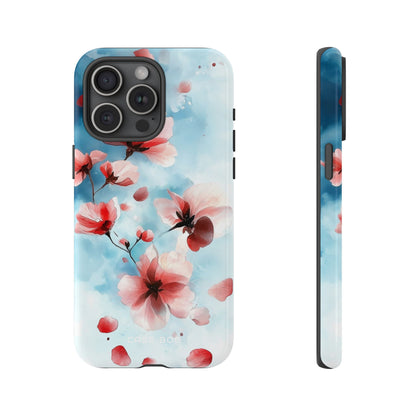 Pink Blossom Drift iPhone 15 Pro Max Case - Tough