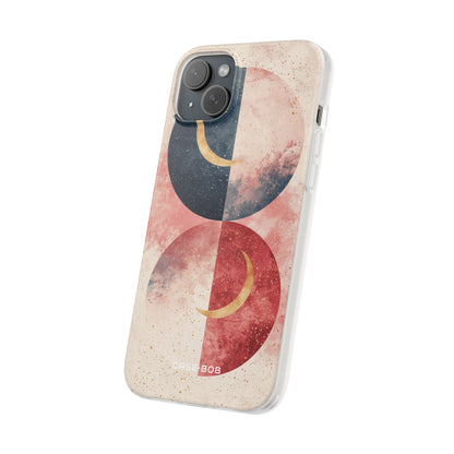 Golden Crescent Circles iPhone 15 Plus Case - Soft