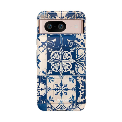 Ornate Blue Tiles Google Pixel 8 - Tough
