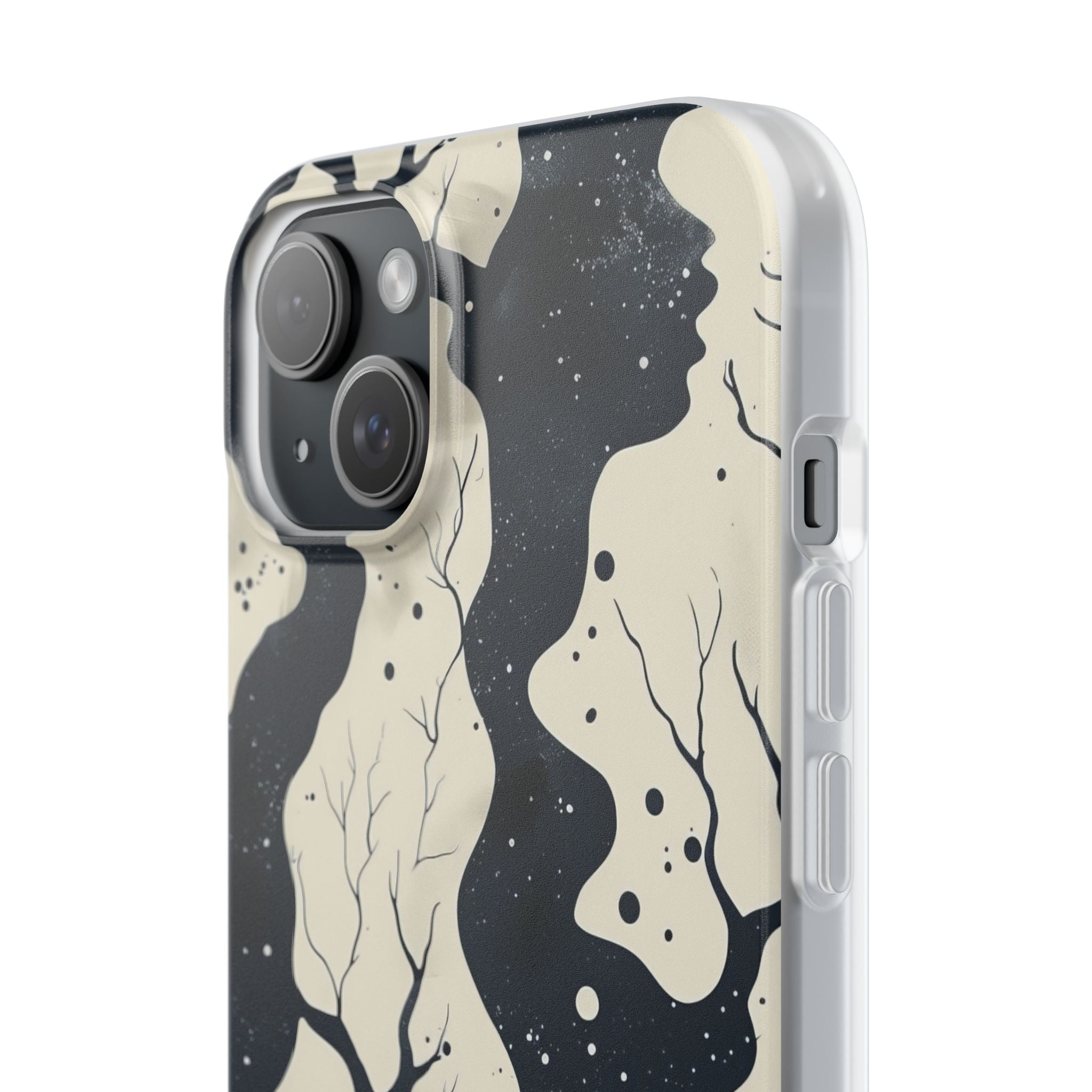 Organic Fluid Silhouettes with Cosmic Depth iPhone 15 - Flexi Phone Case