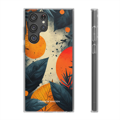 Tropical Blue Leaves - Flexi Samsung S22 Phone Case