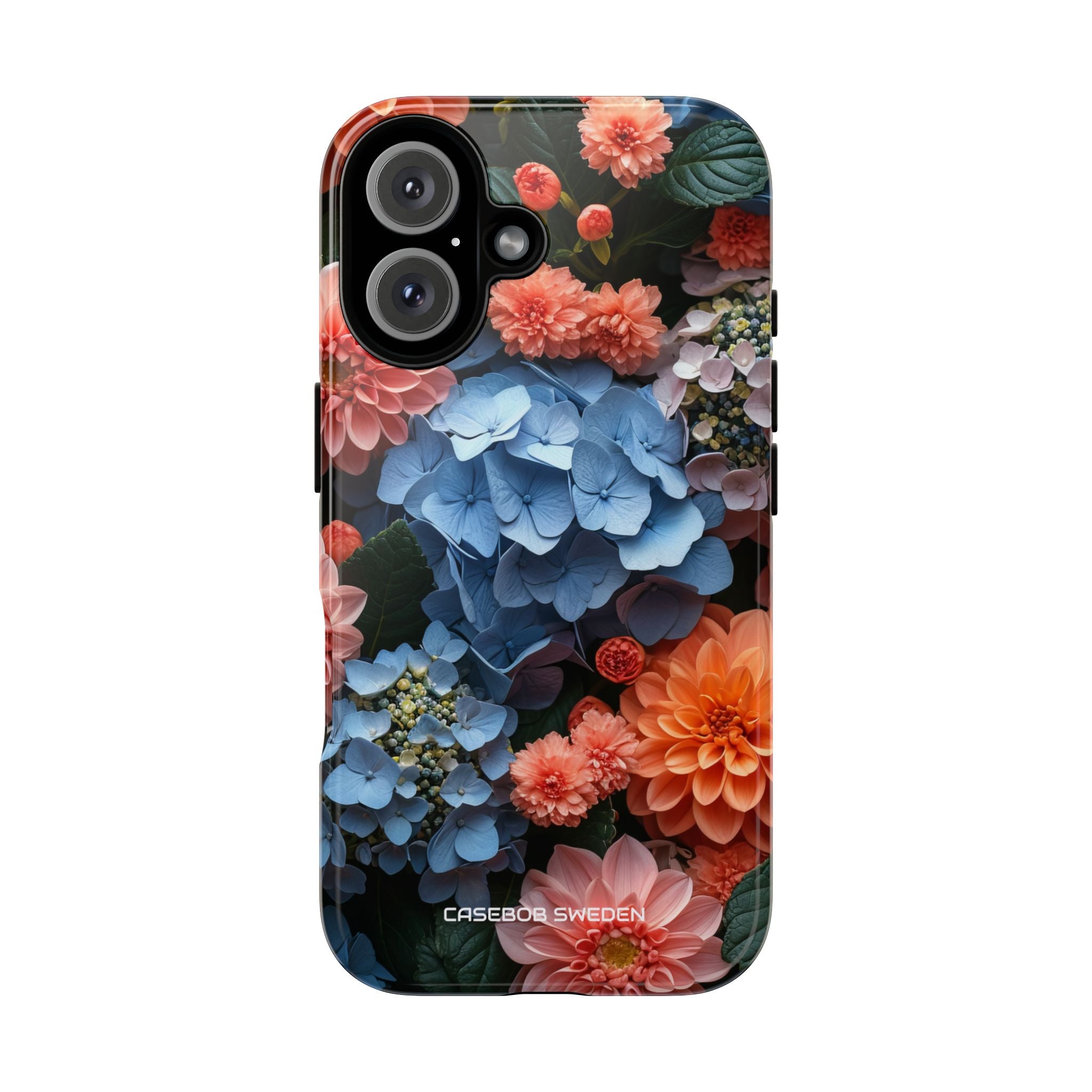 Blue Floral Bliss - Tough iPhone 16 Phone Case