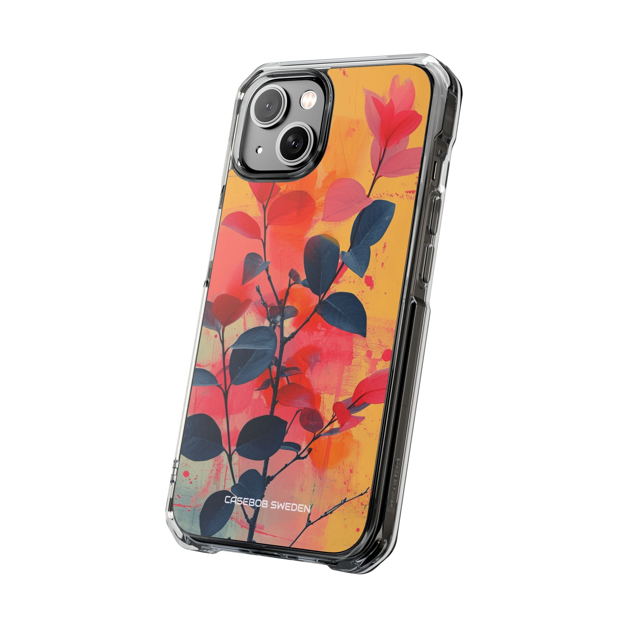 Yellow Botanical Splash - Clear Impact iPhone 14 Phone Case