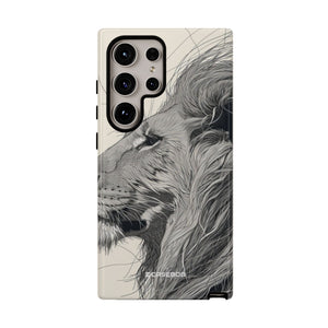 Majestic Lion: Grayscale Elegance - For Samsung S24