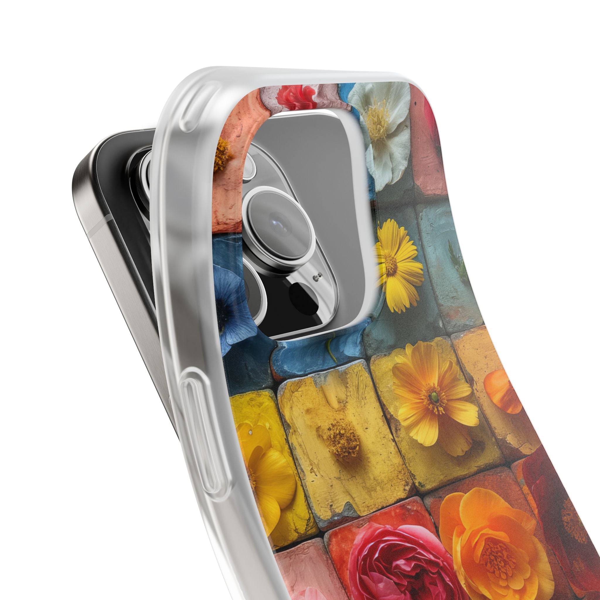 Vibrant Floral Tiles - Flexi iPhone 16 Phone Case