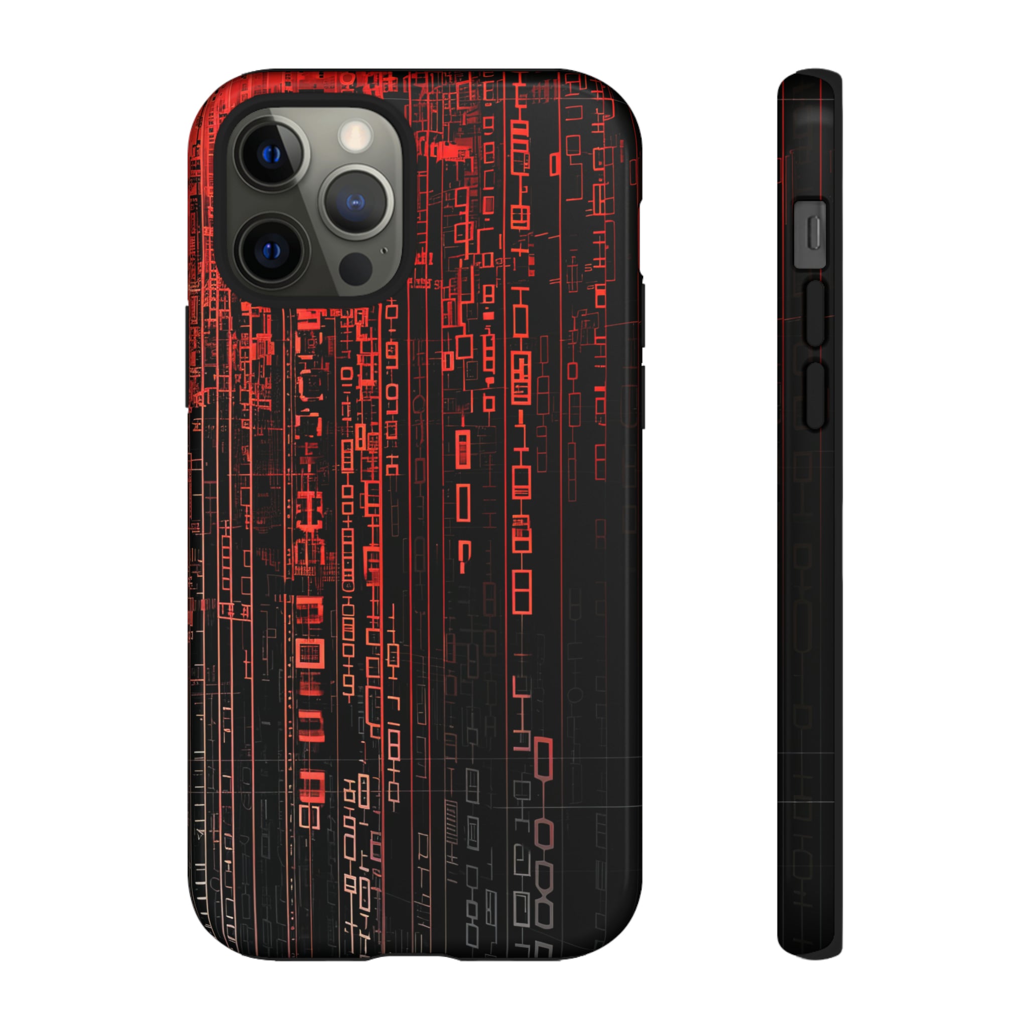 Digital Shield: Red Gradient - Protective Phone Case