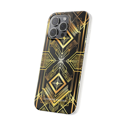 Golden Geometric Opulence iPhone 15 - Flexi Phone Case