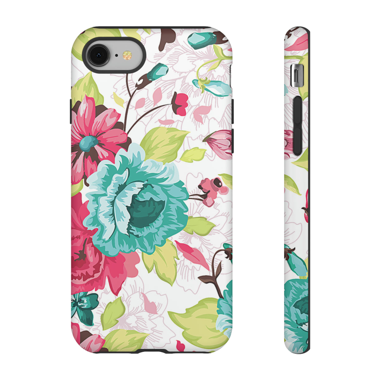 Vintage Flowers Pattern iPhone case (Protective) - Protective Phone Case