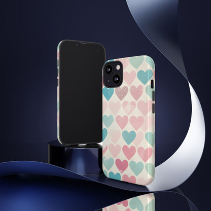 Retro Hearts Symmetry - iPhone Case