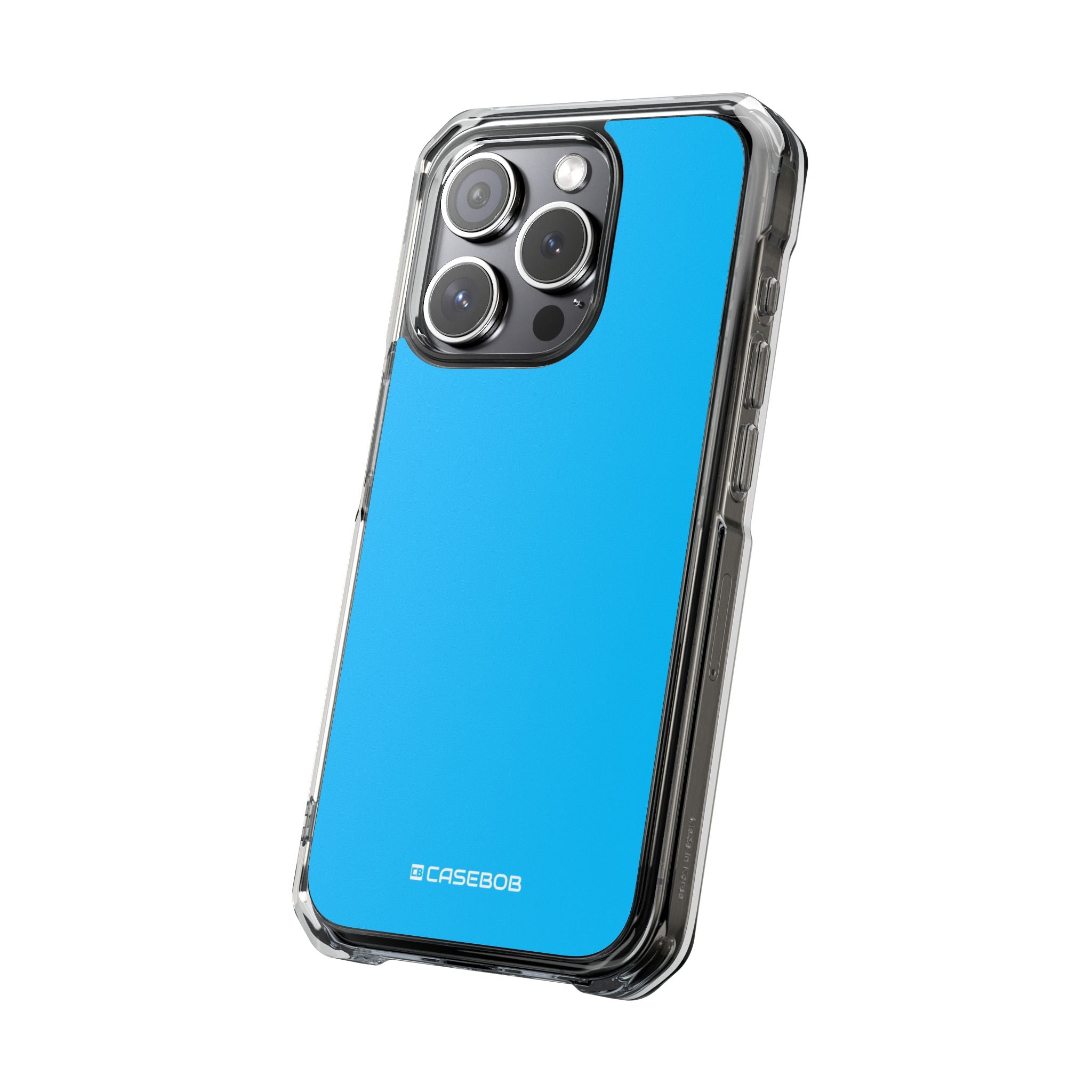 Deep Sky Blue - Clear Impact Case for iPhone