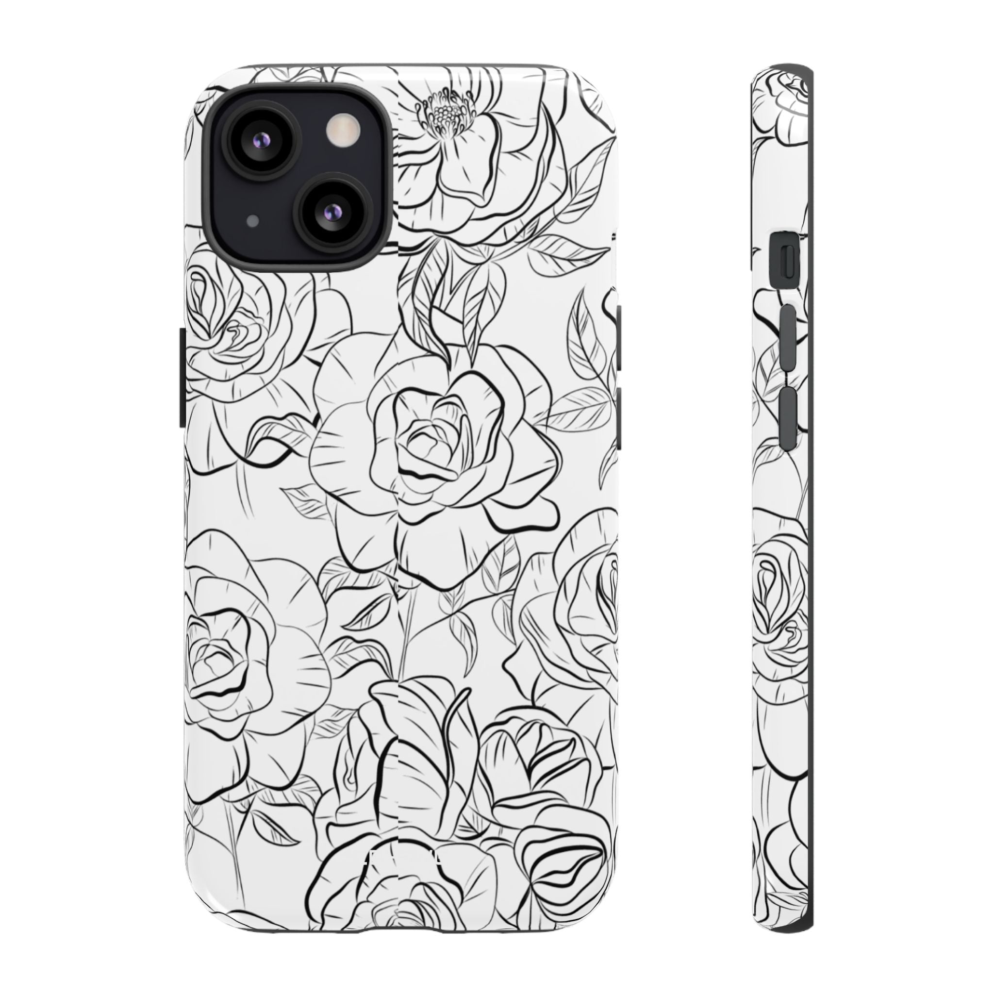 Intricate Rose Sketches - iPhone Case