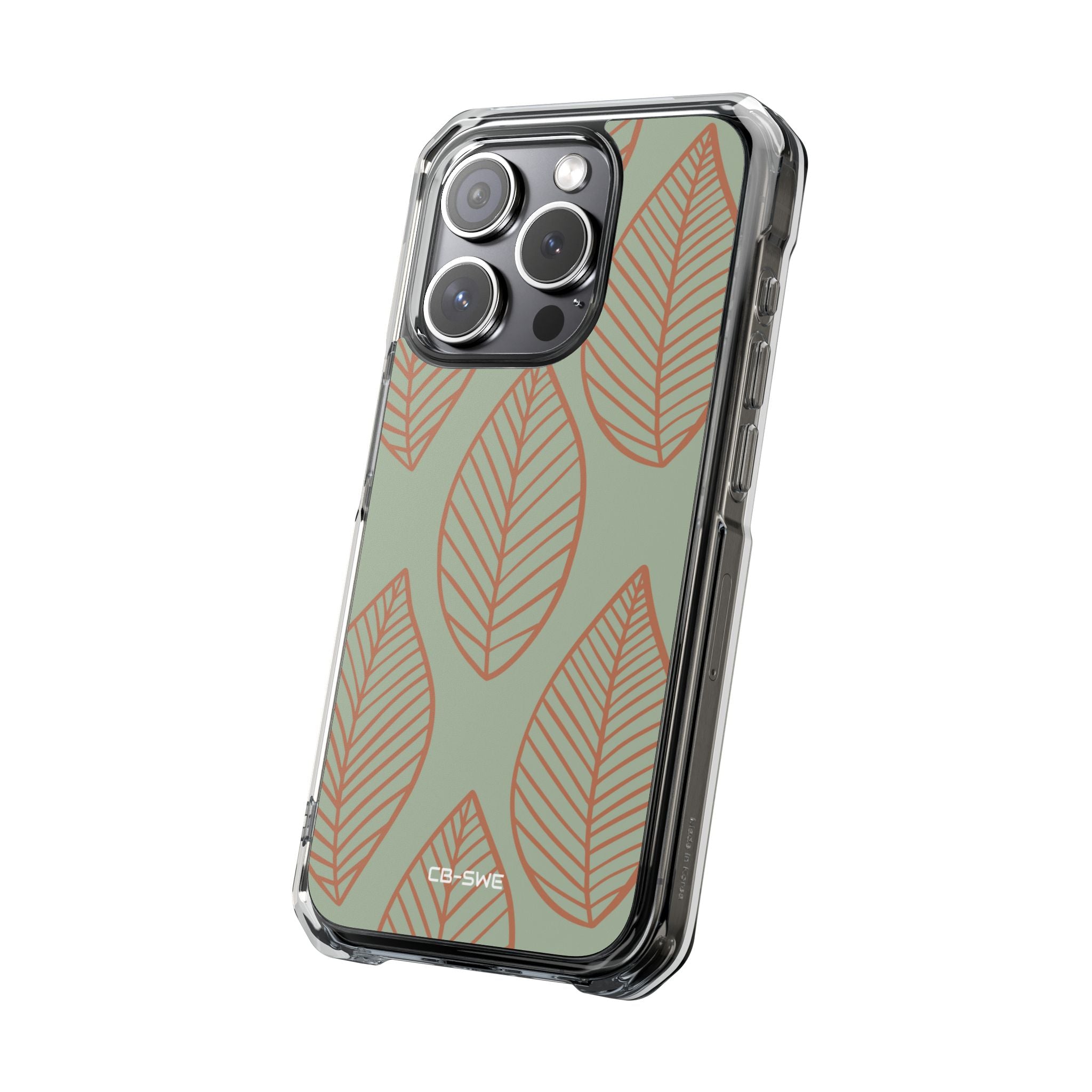 Mint and Orange Leaves iPhone Case - Impact