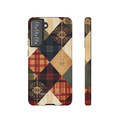 Rustic Geometric Patchwork Harmony  Samsung S21 - Tough Phone Case