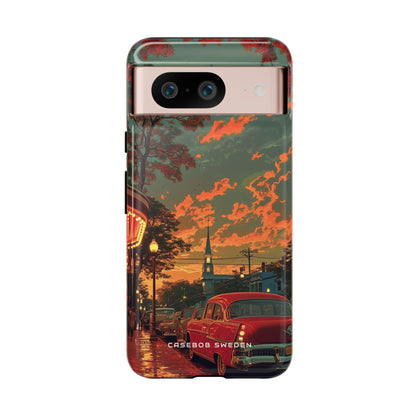 Mid-Century Nostalgia Streetscape Google Pixel 8 - Tough Phone Case