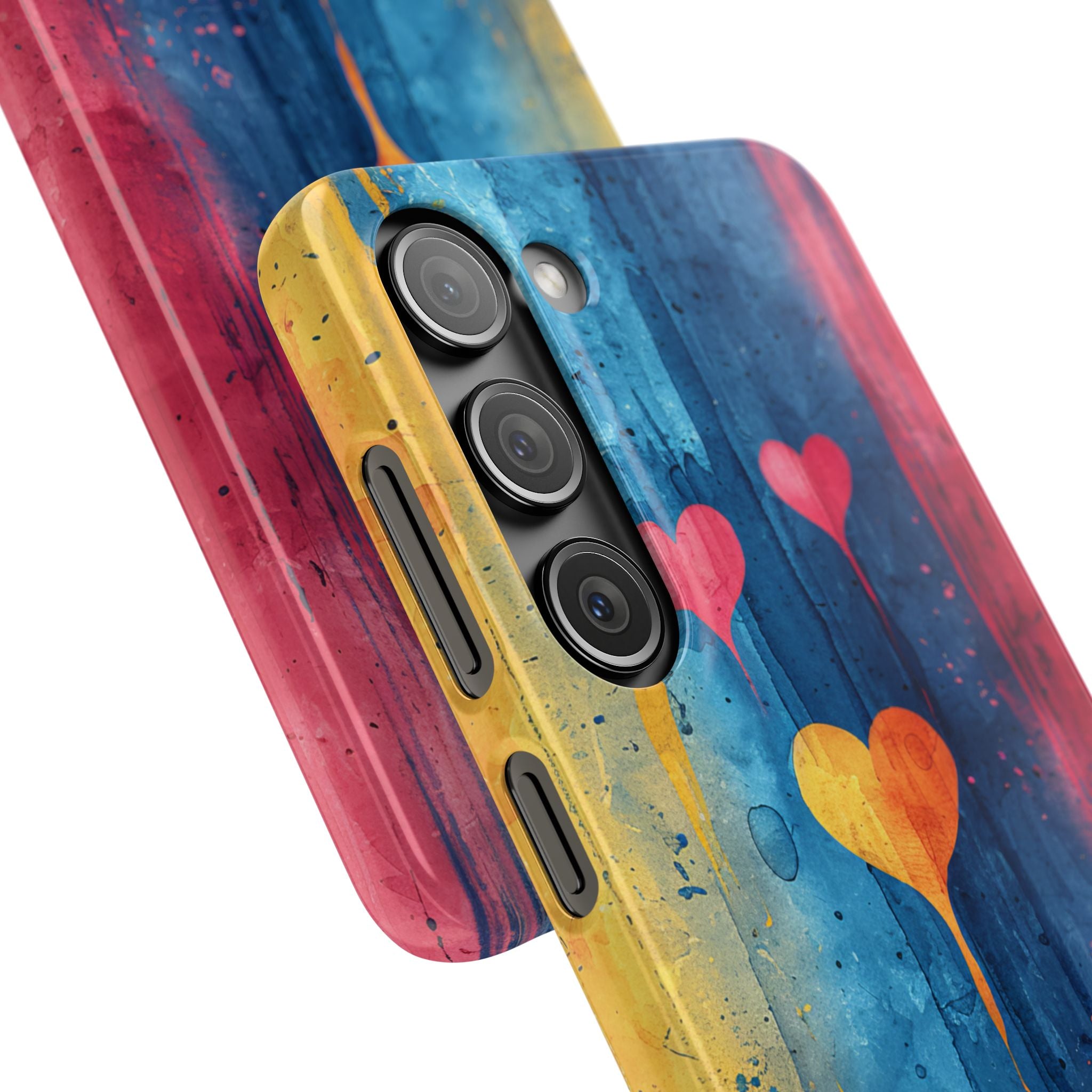 Hearts Watercolor Art - Slim Samsung S23 Phone Case