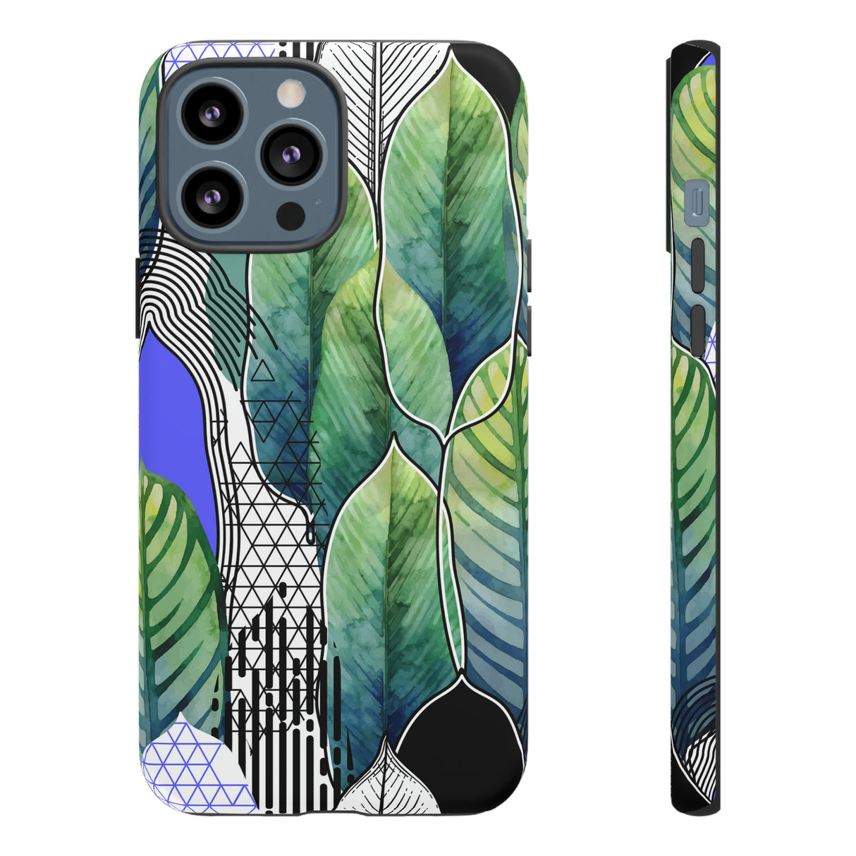 Watercolor Green Leafs - Protective Phone Case