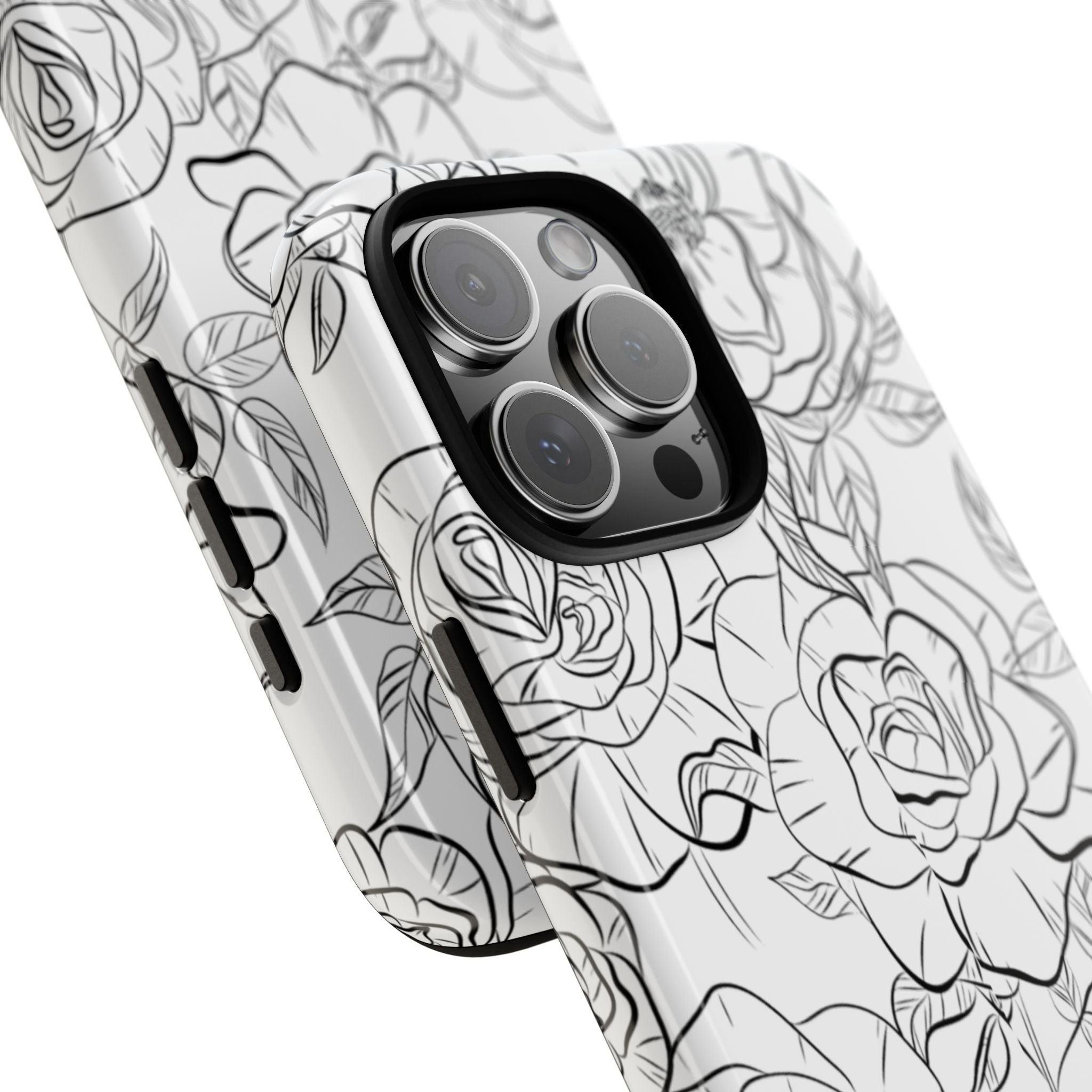 Intricate Rose Sketches - iPhone Case