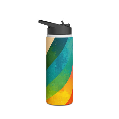 Curved Rainbow Breeze - Stainless Steel Water Bottle