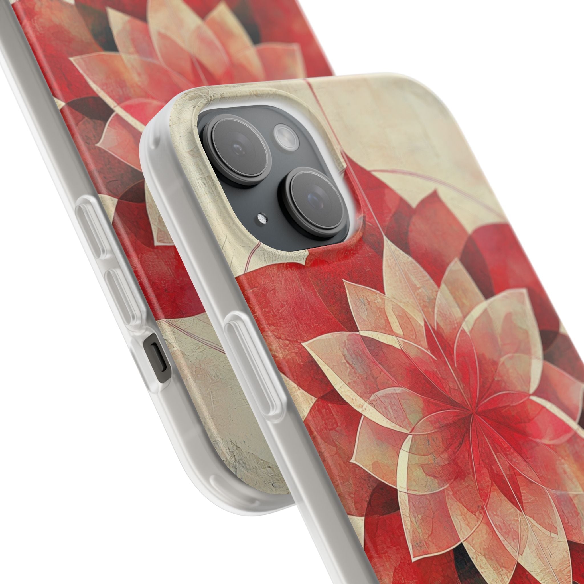 Crimson Bloom iPhone 15 Plus Case - Soft