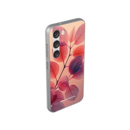 Pink Serenity Leaf Design - Flexi Samsung S23 Phone Case