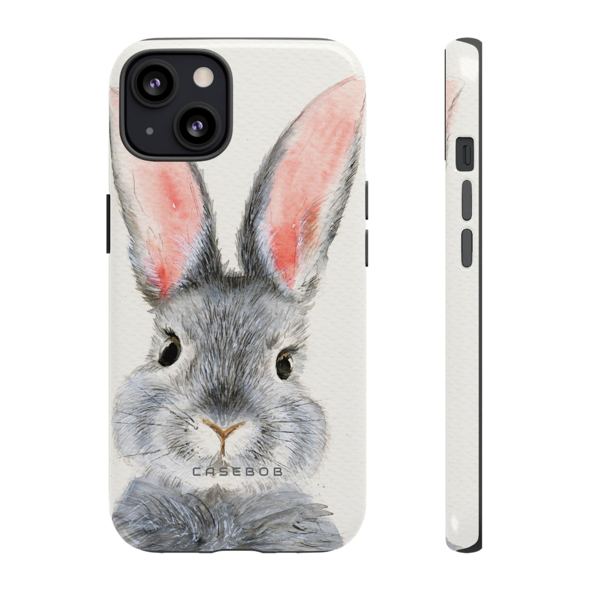 Watercolor of Fluffy Rabbit - Protective Phone Case