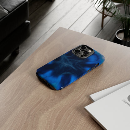 Blue Star Marble Ink Art iPhone Case (Protective) Phone Case