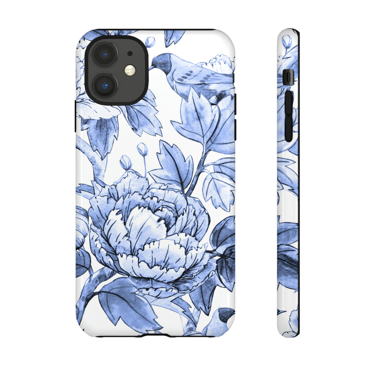 Watercolor Blue Floral - Protective Phone Case