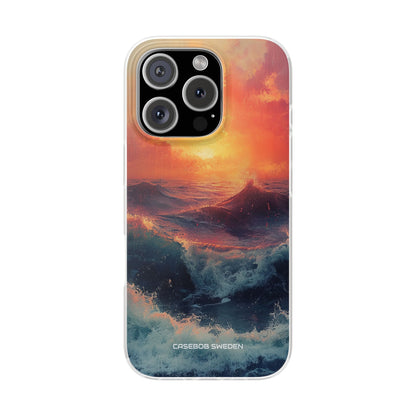 Ocean Sunset Waves - Flexi iPhone 16 Phone Case