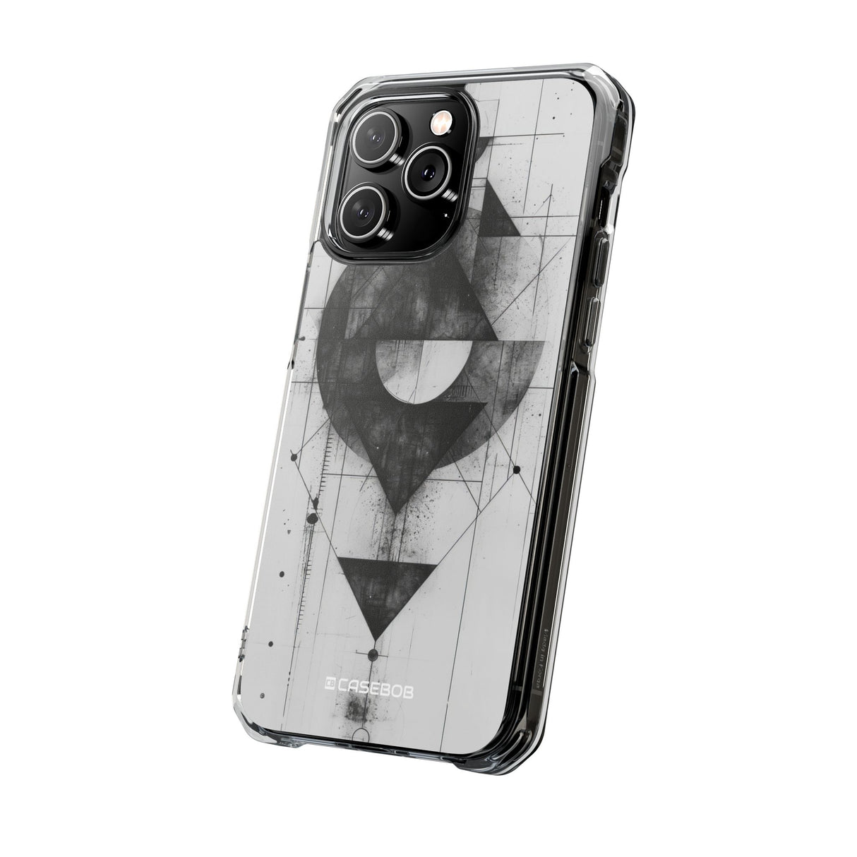 Monochrome Geometry - Phone Case for iPhone (Clear Impact - Magnetic)