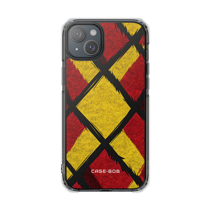 Cracked Diamond Grid iPhone 15 Plus Case - Impact