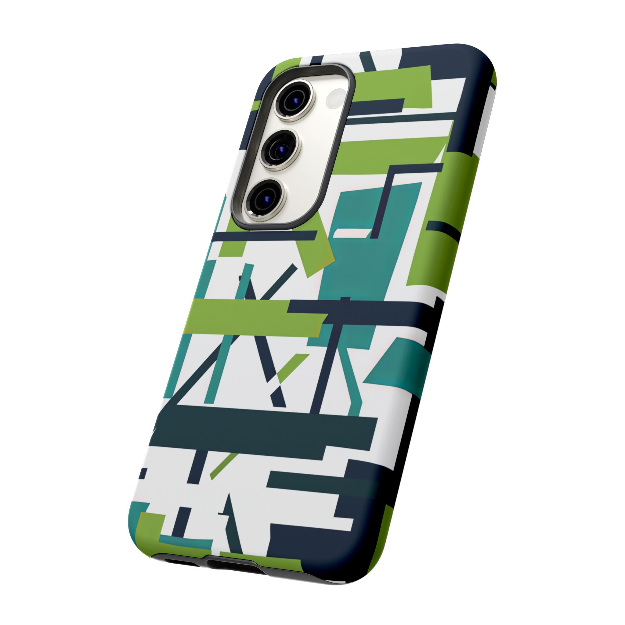 Green Geometry Glide Samsung S23 - Tough Phone Case