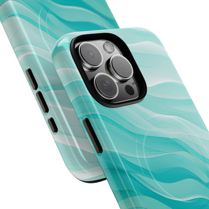 Soothing Aqua Waves iPhone 16 - Tough+