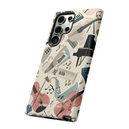 Beige Musical Instruments Pattern - Tough Samsung S23 Phone Case