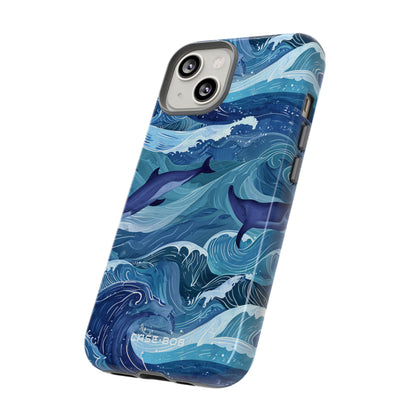 Dolphin Waves iPhone 14 Case - Tough