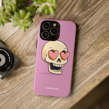 Heart Eyed Skull iPhone 16 Pro Max Case - Tough