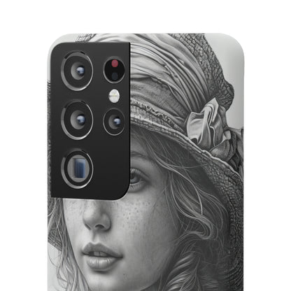 Serene Sketch Portrait | Slim Phone Case for Samsung