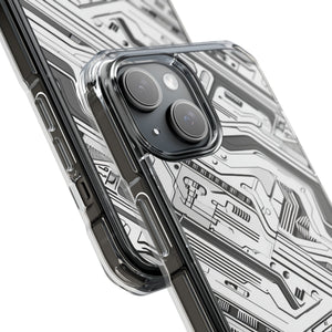 Techno Circuitry - Phone Case for iPhone (Clear Impact - Magnetic)