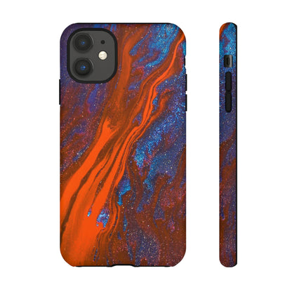 Orange Spikes Ink Art iPhone Case (Protective) iPhone 11 Matte Phone Case