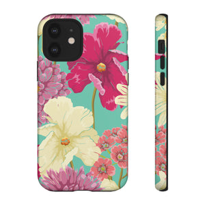 Colorful flowers in watercolor iPhone case (Protective) - Protective Phone Case